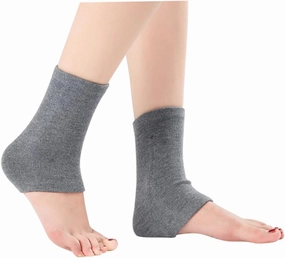 KESYOO Wool Foot Sleeve Elastic Ankle Socks Breathable Foot Covers for Exercise Yoga and Sports Warm & Comfortable Grey Color