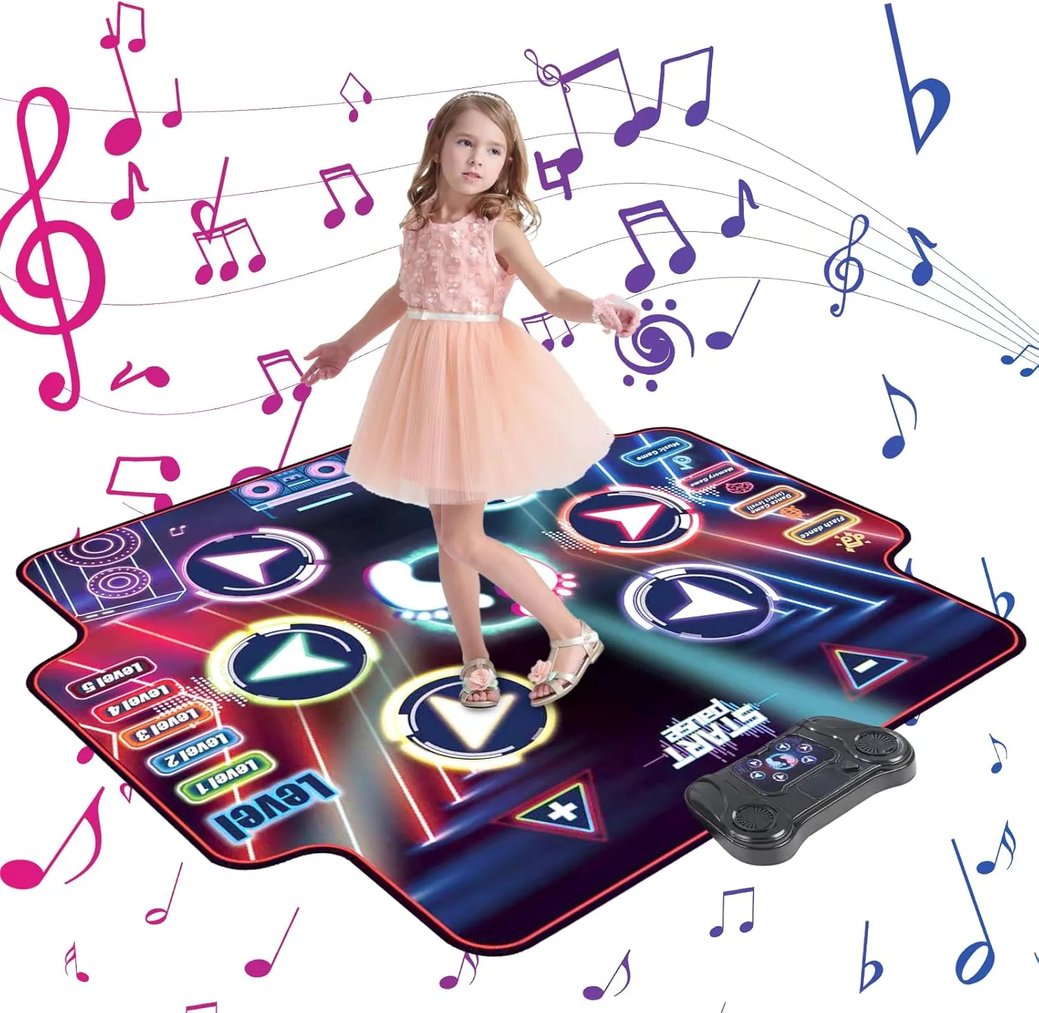 Kids Play Mats Kids Area Rug Non Skid Dance Mat for Girls Boys Music Kid Play Mat Dance Mats Carpet for Christmas Holiday