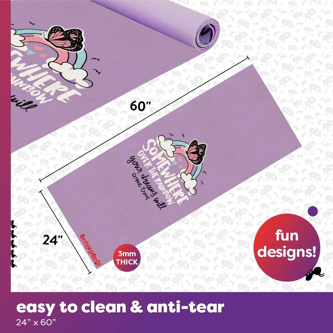 Kids Yoga Mat - Yoga Mat for Kids, Yoga Mats for Home Workout, Travel Yoga Mat, Yoga Mat Non Slip, 60” x 24”, 3mm Free of Toxic Phthalates