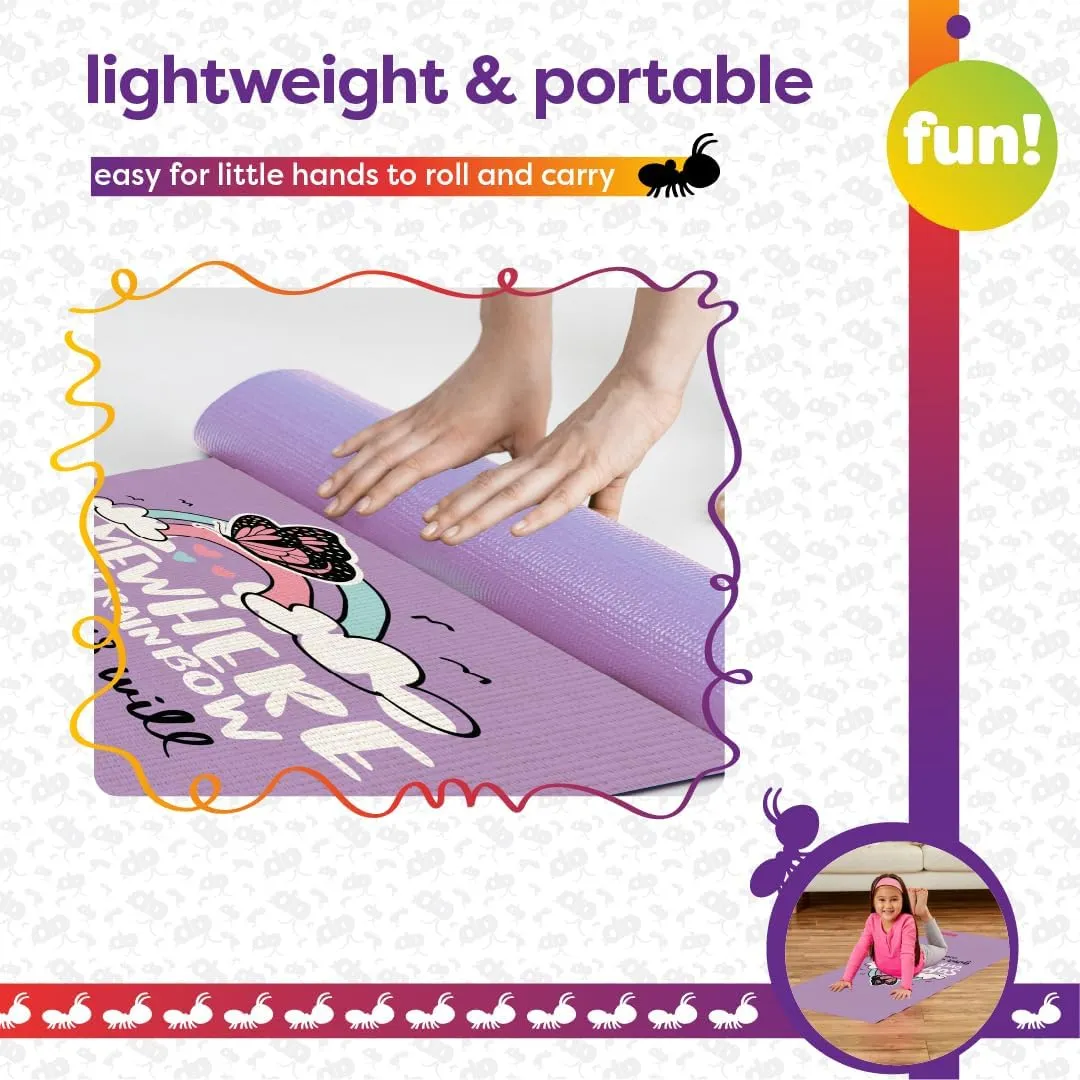 Kids Yoga Mat - Yoga Mat for Kids, Yoga Mats for Home Workout, Travel Yoga Mat, Yoga Mat Non Slip, 60” x 24”, 3mm Free of Toxic Phthalates