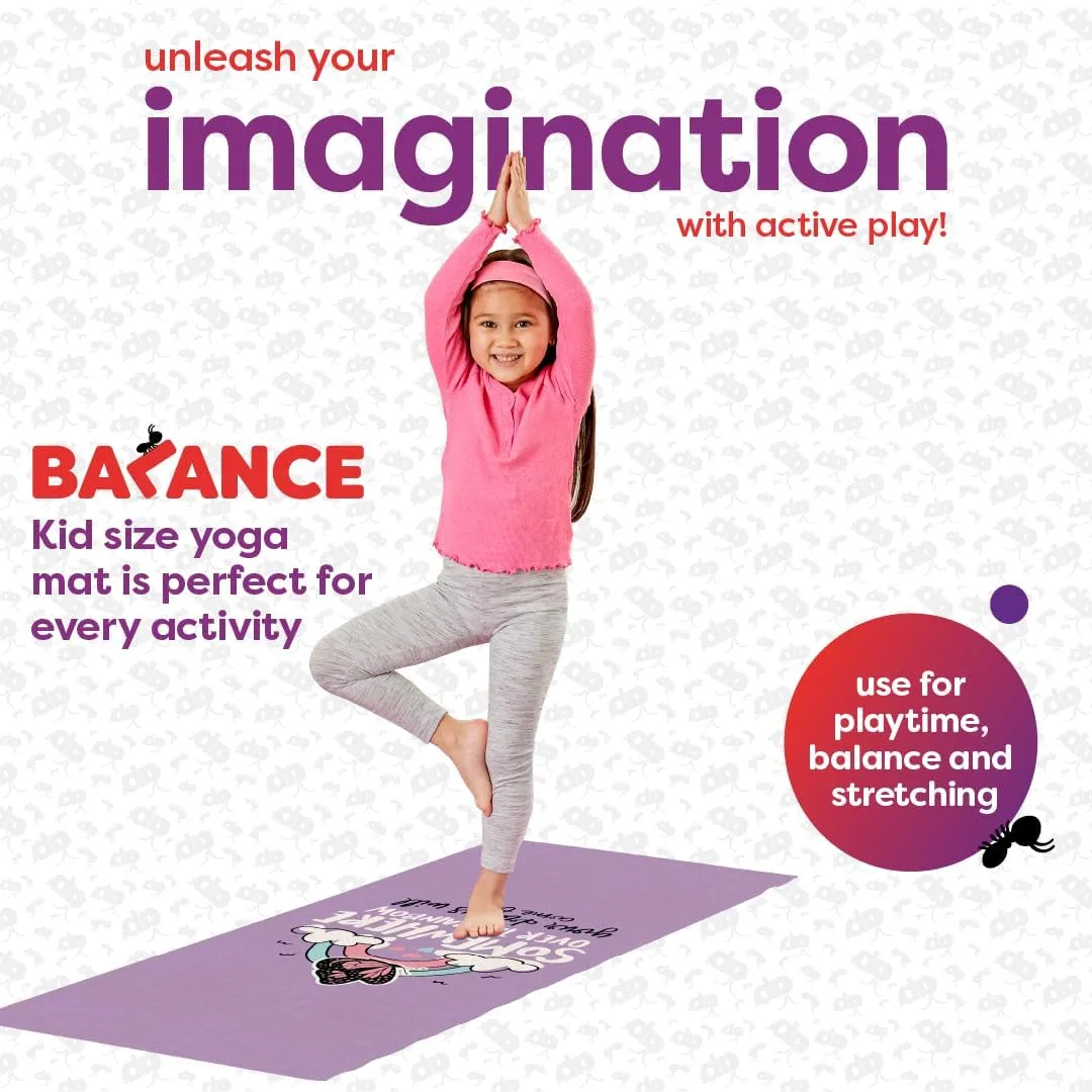 Kids Yoga Mat - Yoga Mat for Kids, Yoga Mats for Home Workout, Travel Yoga Mat, Yoga Mat Non Slip, 60” x 24”, 3mm Free of Toxic Phthalates