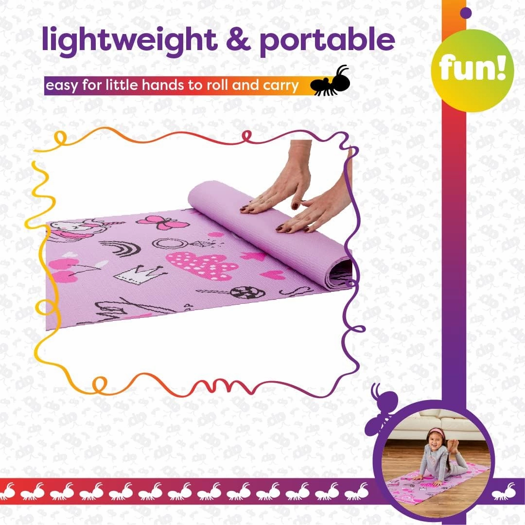 Kids Yoga Mat - Yoga Mat for Kids, Yoga Mats for Home Workout, Travel Yoga Mat, Yoga Mat Non Slip, 60” x 24”, 3mm Free of Toxic Phthalates