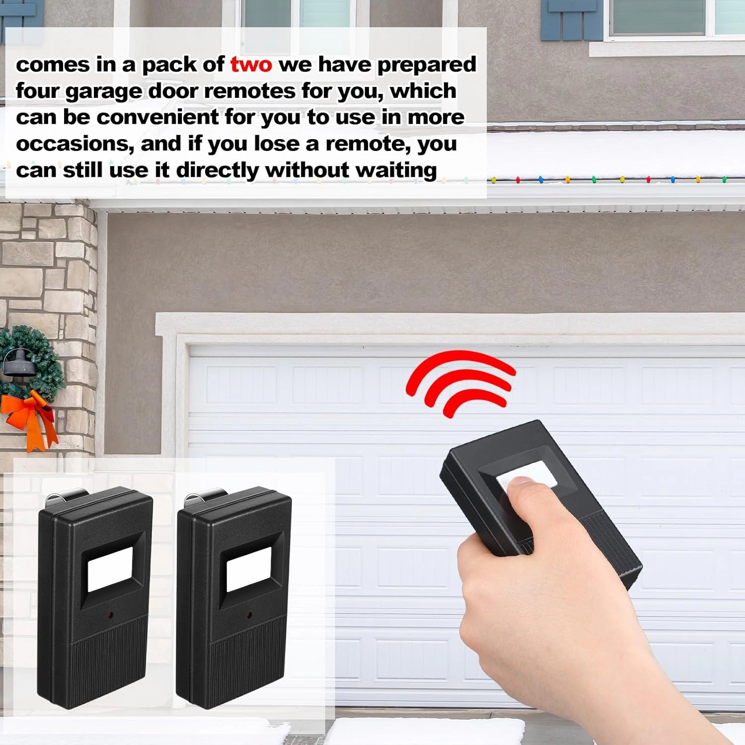 Kingdder 2 Pcs Garage Door Remote Compatible with Linear Delta 3 DT DTA DTD DTC DNT00002A 8 Dip Switch 310 MHZ Gate Opener Remote with Keychain(Black)