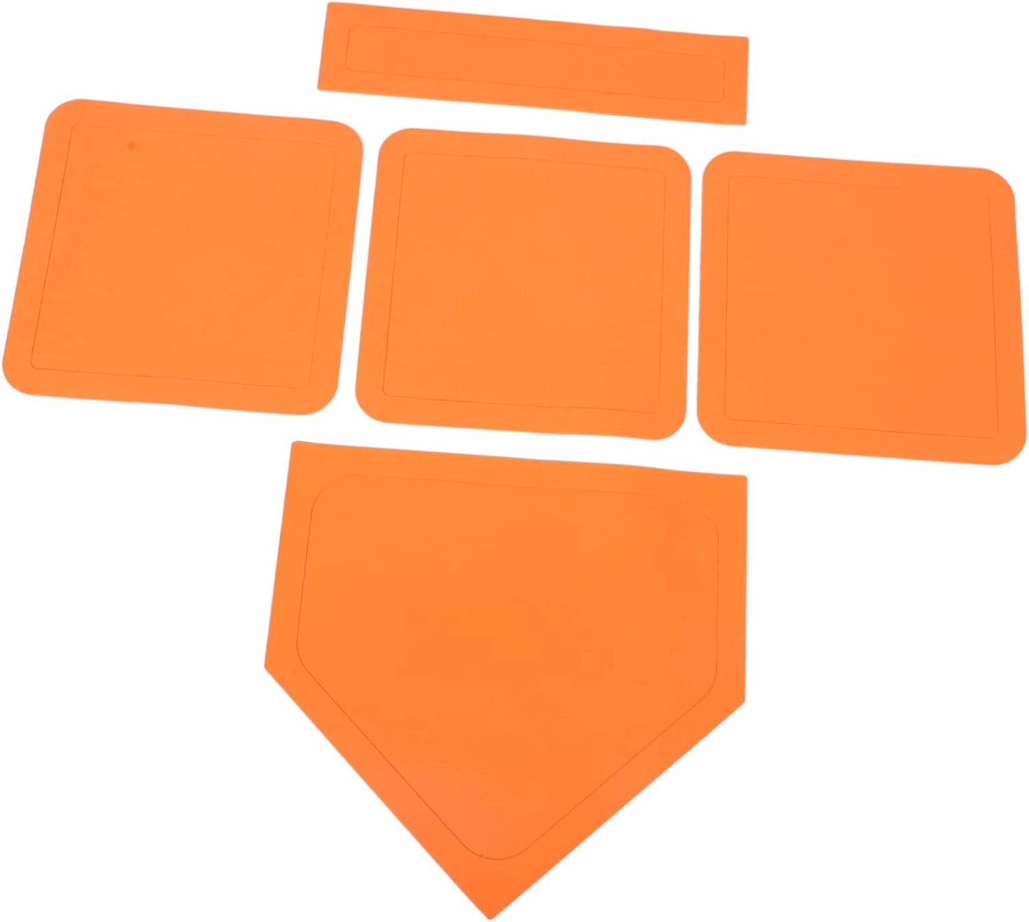 Kisangel 5pcs Rubber Baseball Softball Bases Thickened Home Plate Pitching Mat for Use Durable Training Equipment for Teams and Players