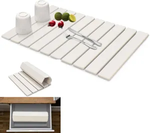 Kitchen Tableware Stone Drying Mat, Large 24 -inch*16 inches, Quick -Drying and Foldable Dish Drying Mat, Environmentally Friendly Diatomaceous Drying Mat, Suitable for Knives, Dishes, Fruits