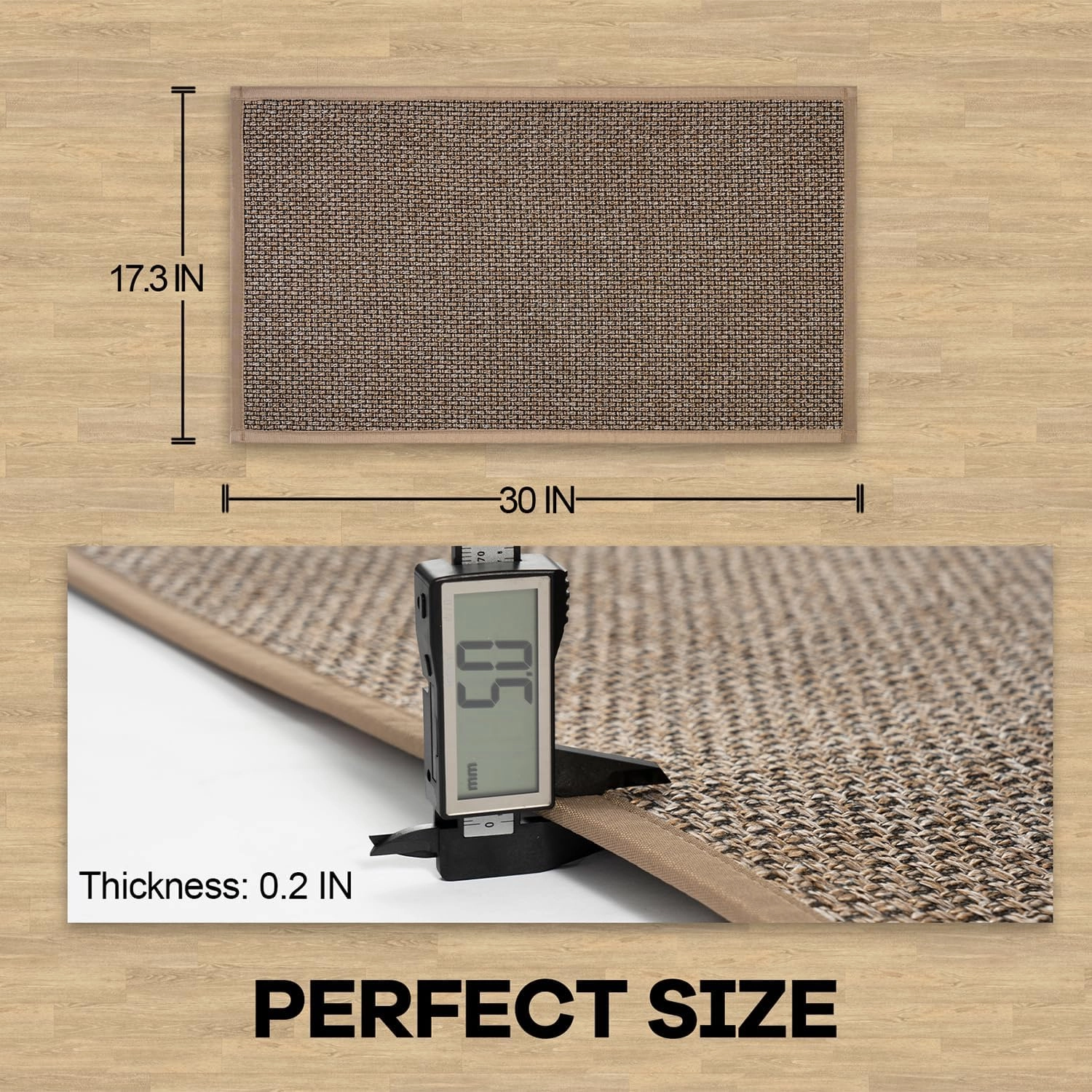 Kitchen Rug, Rubber Non Slip Kitchen Rugs Washable, Absorbent Runner Mat for Floor, Machine Washable Standing Mats for in Front of Sink, Door, Laundry, Entryway, Entrance (Brown, 30" × 17.3")