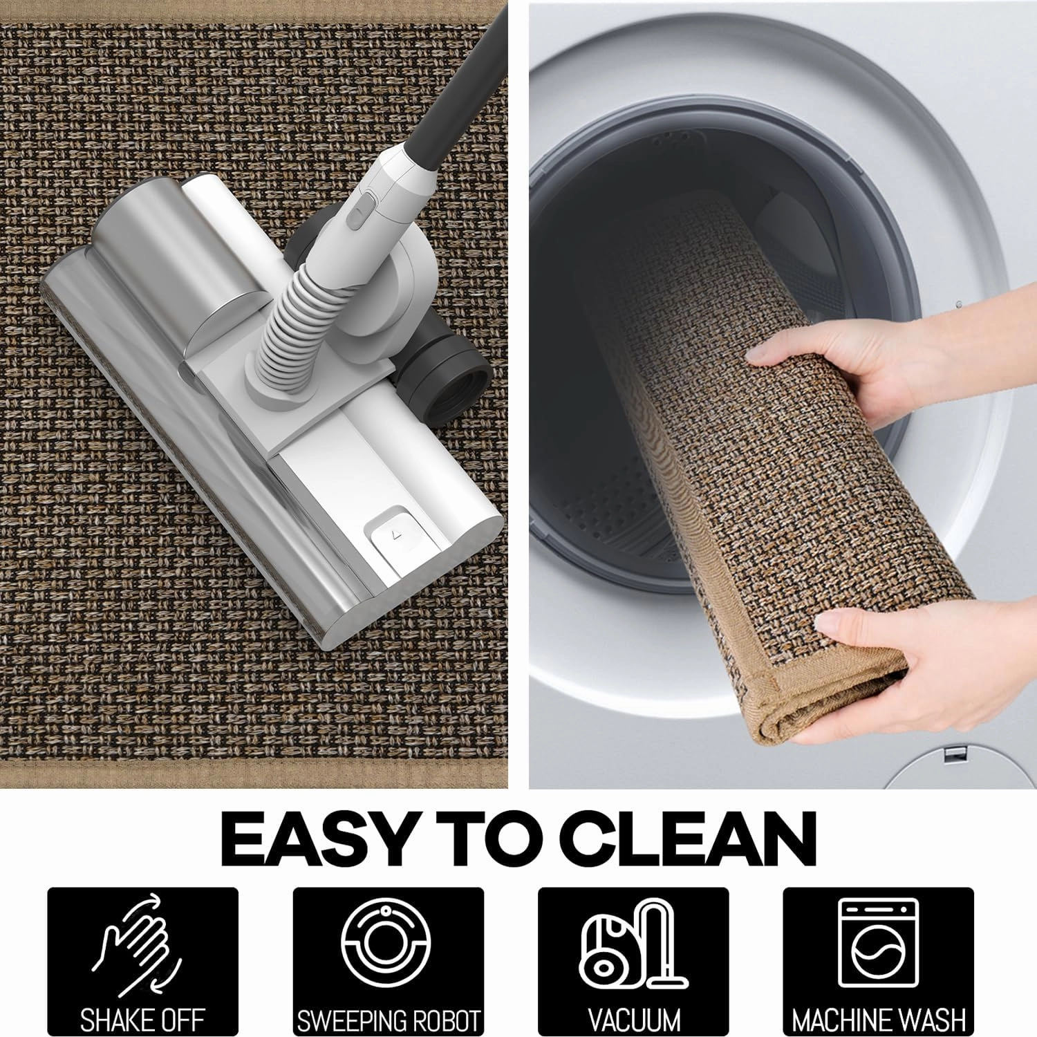 Kitchen Rug, Rubber Non Slip Kitchen Rugs Washable, Absorbent Runner Mat for Floor, Machine Washable Standing Mats for in Front of Sink, Door, Laundry, Entryway, Entrance (Brown, 30" × 17.3")