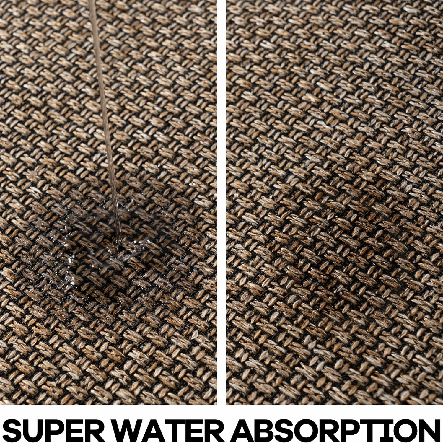Kitchen Rug, Rubber Non Slip Kitchen Rugs Washable, Absorbent Runner Mat for Floor, Machine Washable Standing Mats for in Front of Sink, Door, Laundry, Entryway, Entrance (Brown, 30" × 17.3")