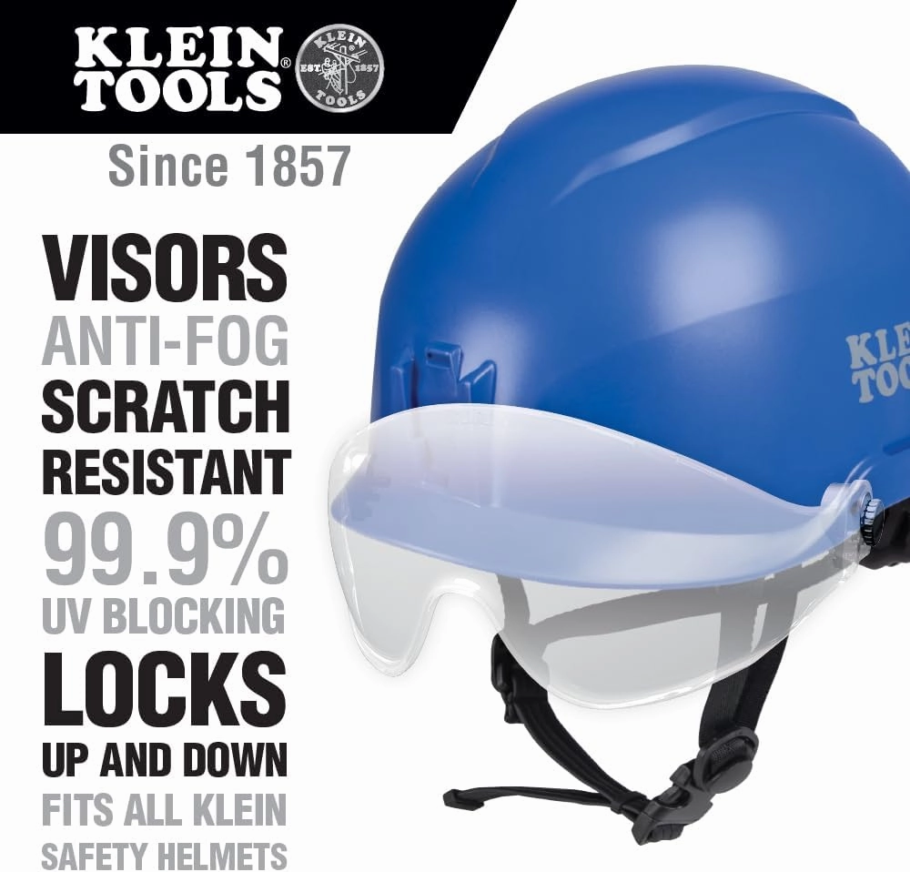 Klein Tools Safety Helmet, Vented Class C Safety Hard Hat, Removable Chin Strap, Adjustable Vents