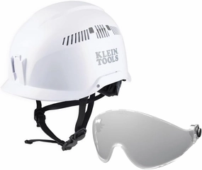 Klein Tools Safety Helmet, Vented Class C Safety Hard Hat, Removable Chin Strap, Adjustable Vents