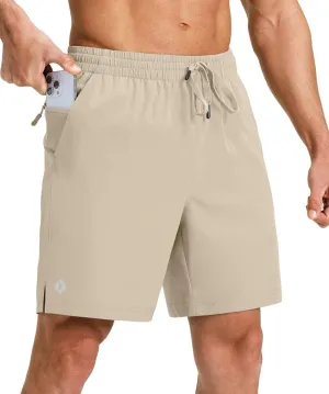 Ksmien Men's Running Shorts 7 Inch with Zipper Pockets Quick Dry Lightweight Athletic Shorts for Workout Gym Basketball