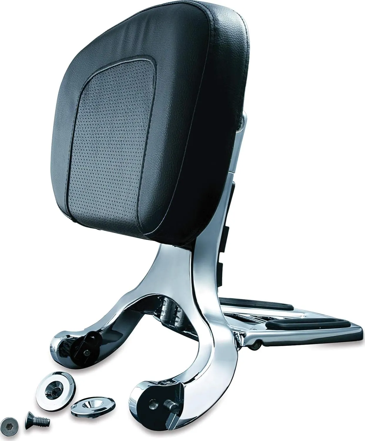 Kuryakyn Multi-Purpose Driver/Passenger Backrest Without Mount (Chrome) Compatible With 06-16 HARLEY FLHX2