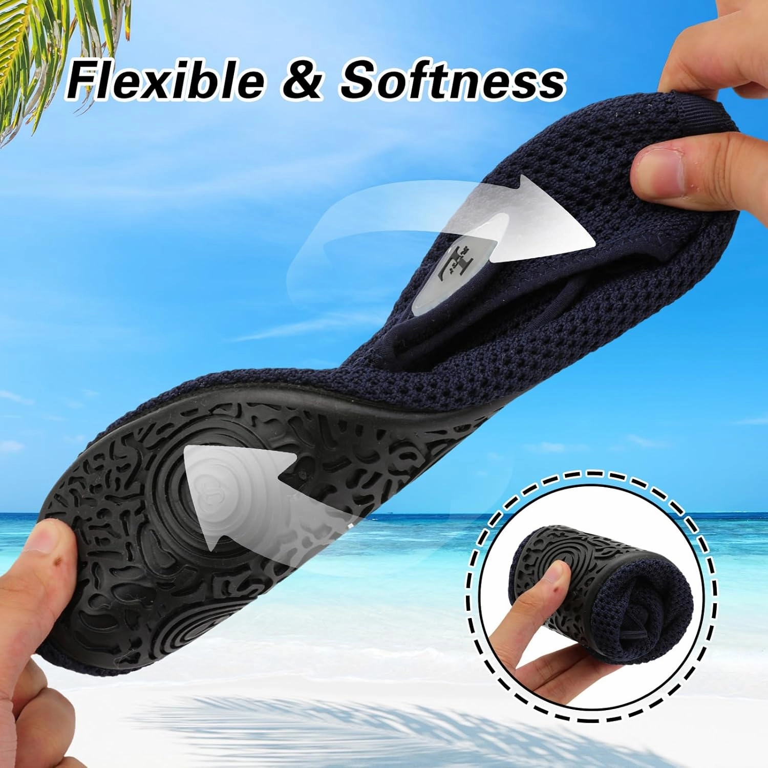 L-RUN Womens Mens Water Shoes Wide Toe Barefoot Swim Shoes for Beach Pool Sand Yoga Quick Dry Adluts Aqua Sock Non Slip