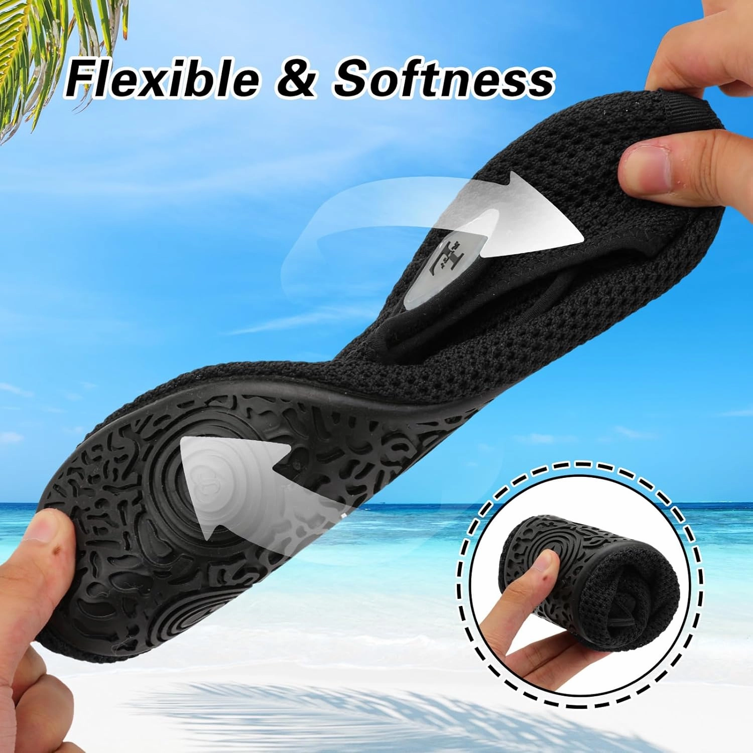 L-RUN Womens Mens Water Shoes Wide Toe Barefoot Swim Shoes for Beach Pool Sand Yoga Quick Dry Adluts Aqua Sock Non Slip