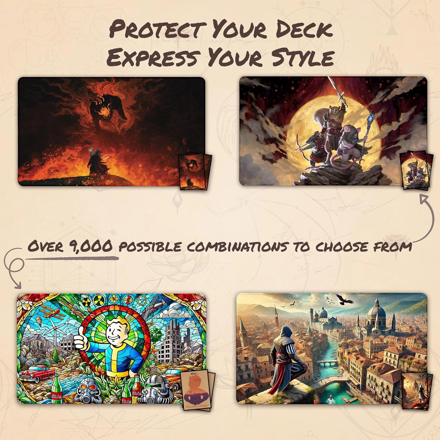 Ladies of Brocéliandes (Stitched) - MTG Playmat by Anato Finnstark - Compatible with Magic The Gathering Playmat - Play MTG, YuGiOh, TCG - Original Play Mat Art Designs & Accessories