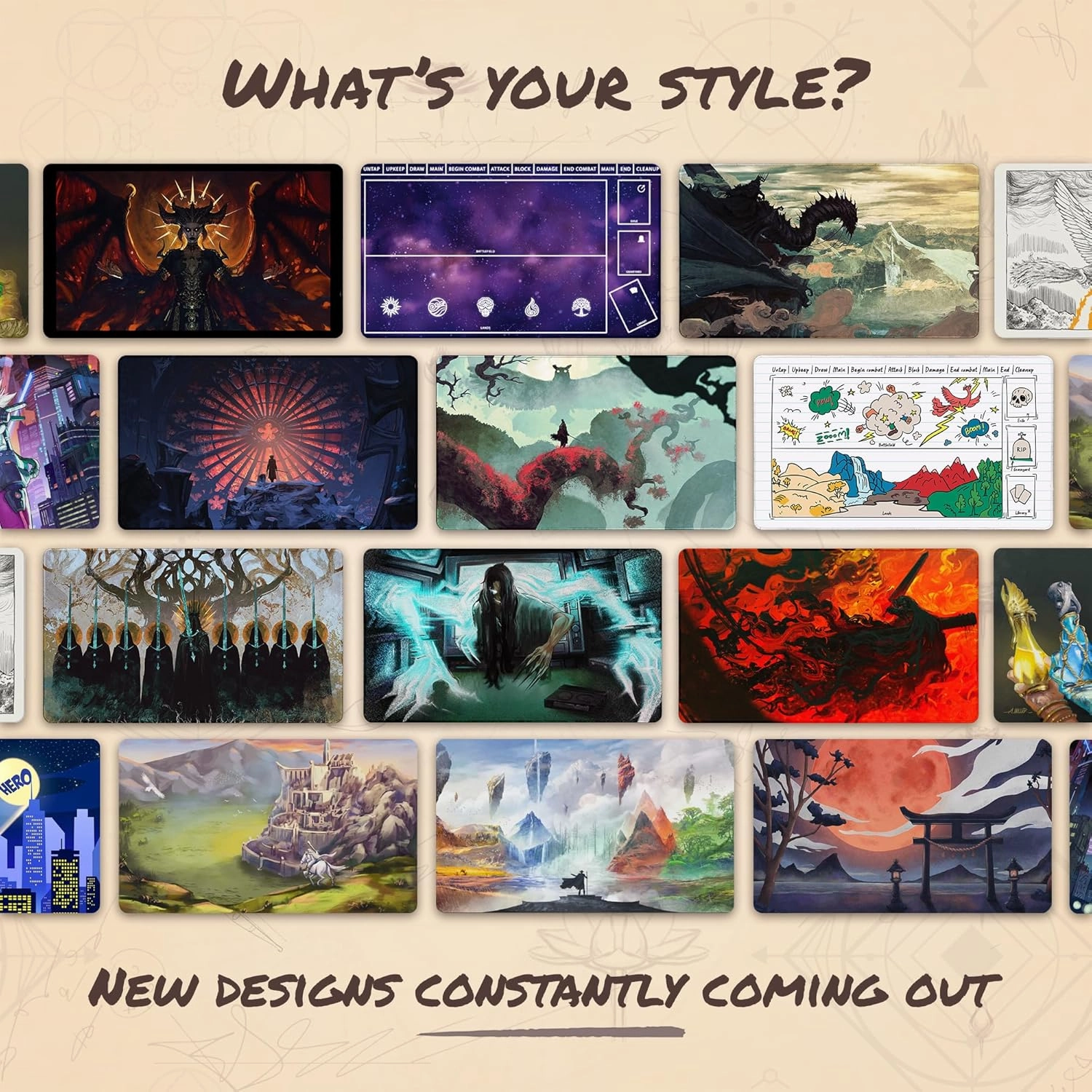 Ladies of Brocéliandes (Stitched) - MTG Playmat by Anato Finnstark - Compatible with Magic The Gathering Playmat - Play MTG, YuGiOh, TCG - Original Play Mat Art Designs & Accessories