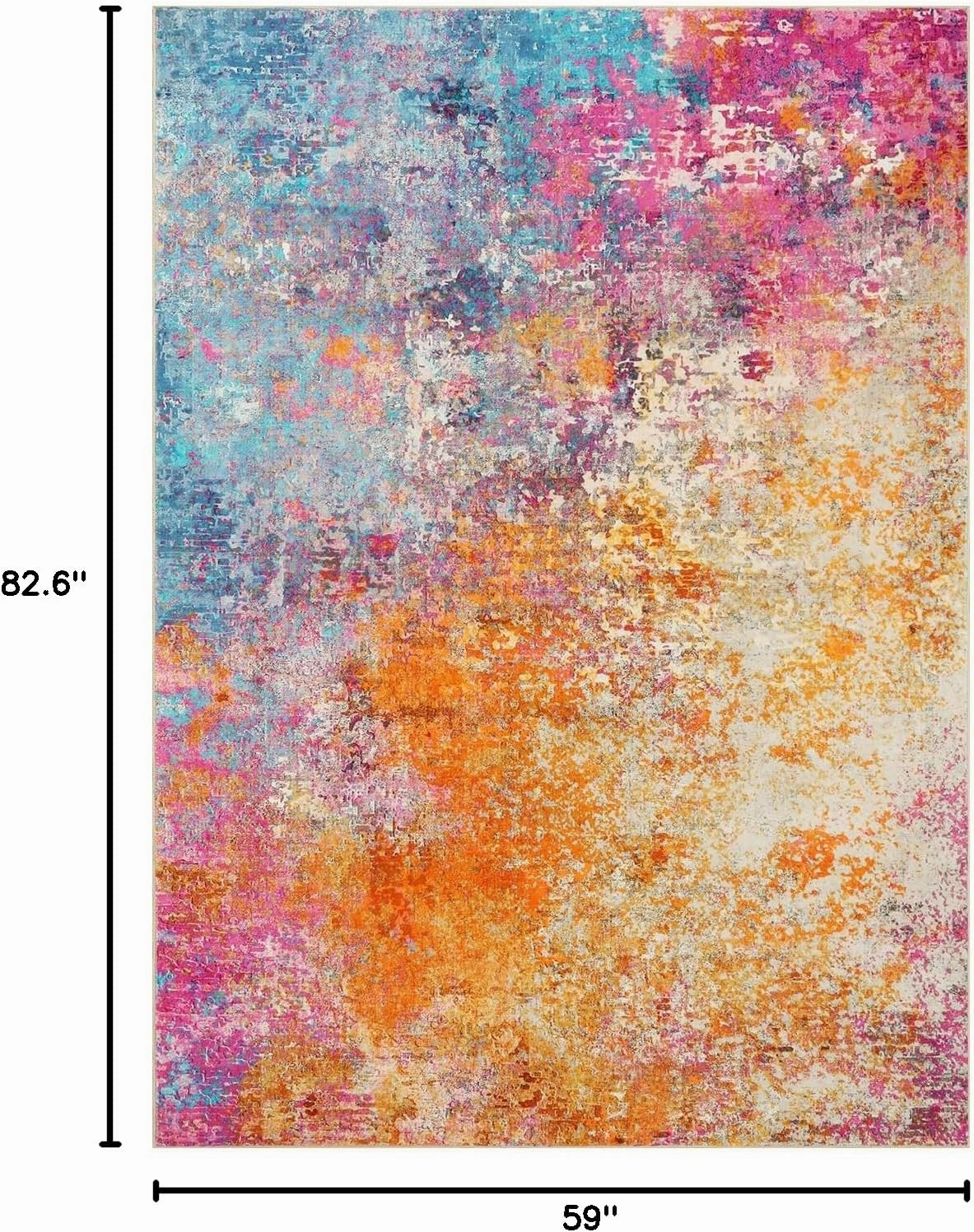 Lahome Modern Abstract Washable 5x7 Area Rugs for Living Room, Colorful Soft Bedroom Rug Low Pile Non Slip,Stain Resistance Dining Room Mat Carpet for Nursery Office Entrance Kitchen
