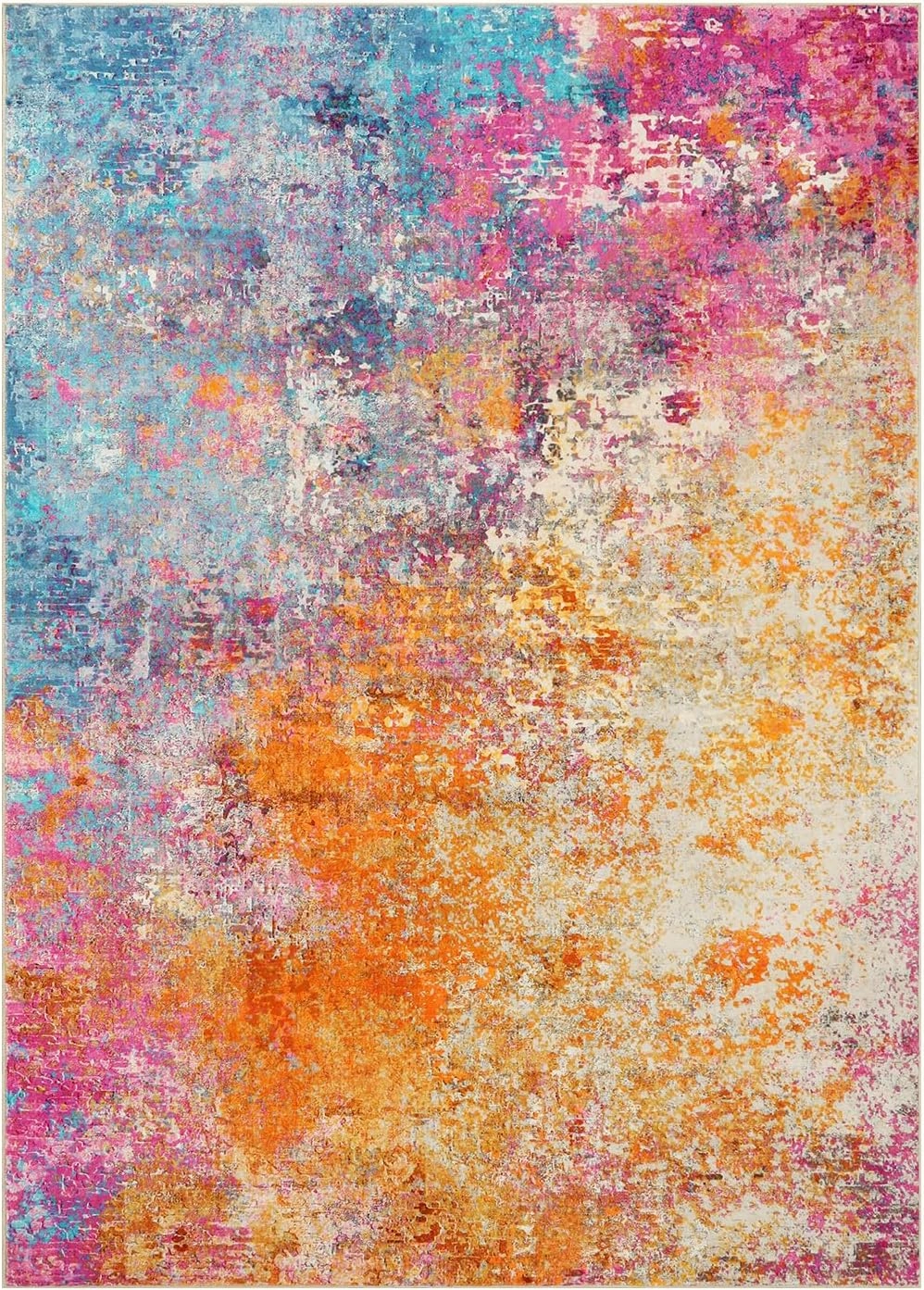 Lahome Modern Abstract Washable 5x7 Area Rugs for Living Room, Colorful Soft Bedroom Rug Low Pile Non Slip,Stain Resistance Dining Room Mat Carpet for Nursery Office Entrance Kitchen