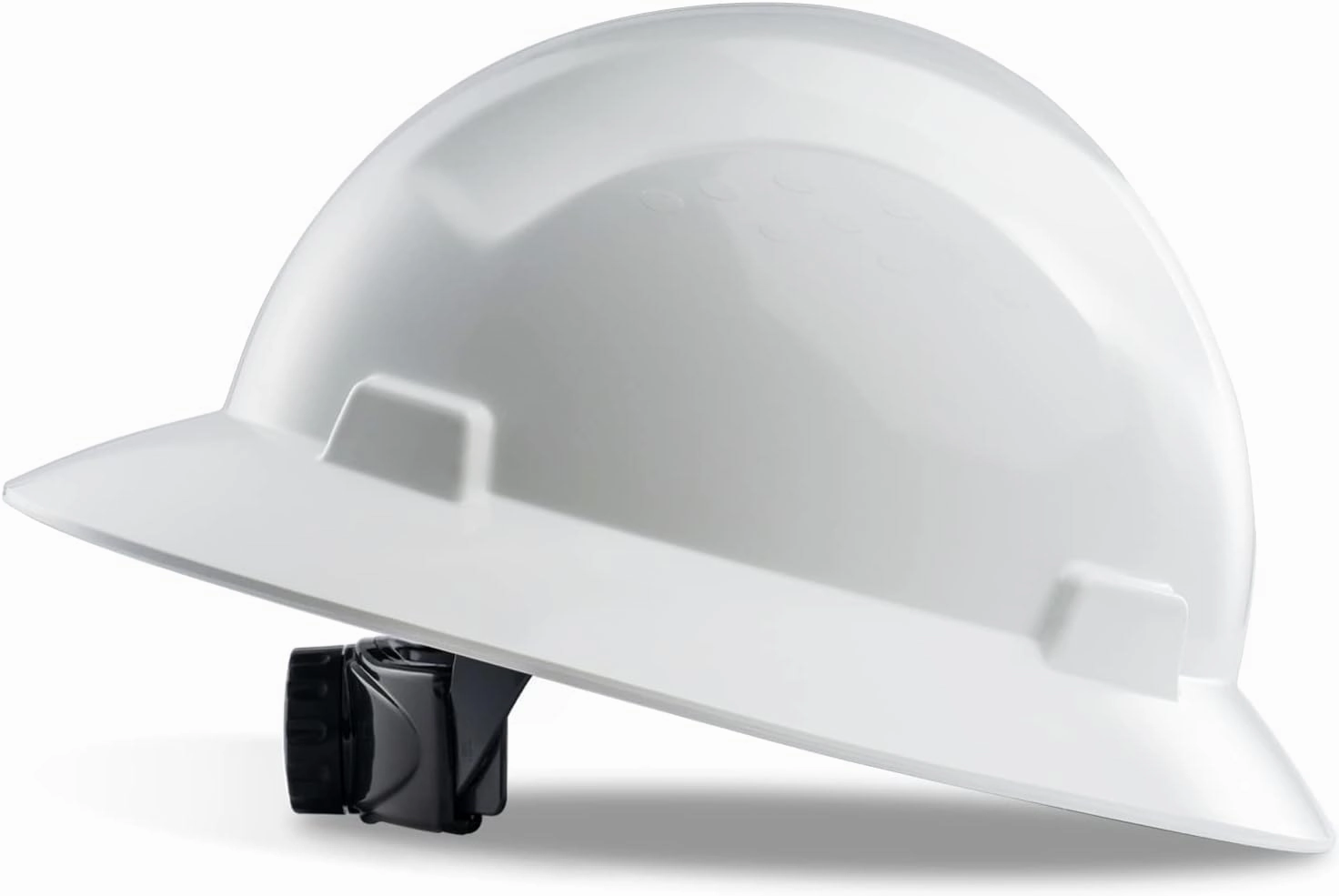 LANON White Full Brim Hard Hat, OSHA Construction Work Approved, HDPE Safety Helmet with 4 Point Adjustable Ratchet Suspension, Class E, G & C