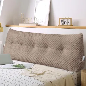 Large Triangular Headboard Wedge Pillow Soft and Supportive Headboard Backrest Positioning Support Bolster Cushion, Bed Wedge Pillow with Removable Cover(Brown,Twin,39x8x20inch)