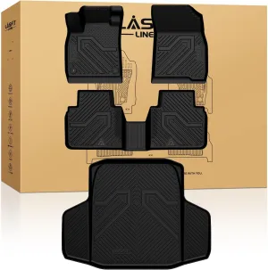 LASFIT Floor Mats and Trunk Mat for Honda Accord Sedan 2023-2025 (Include Hybrid Models), All Weather TPE Floor Liners 1st & 2nd Row & Cargo Mat Full Set, Black