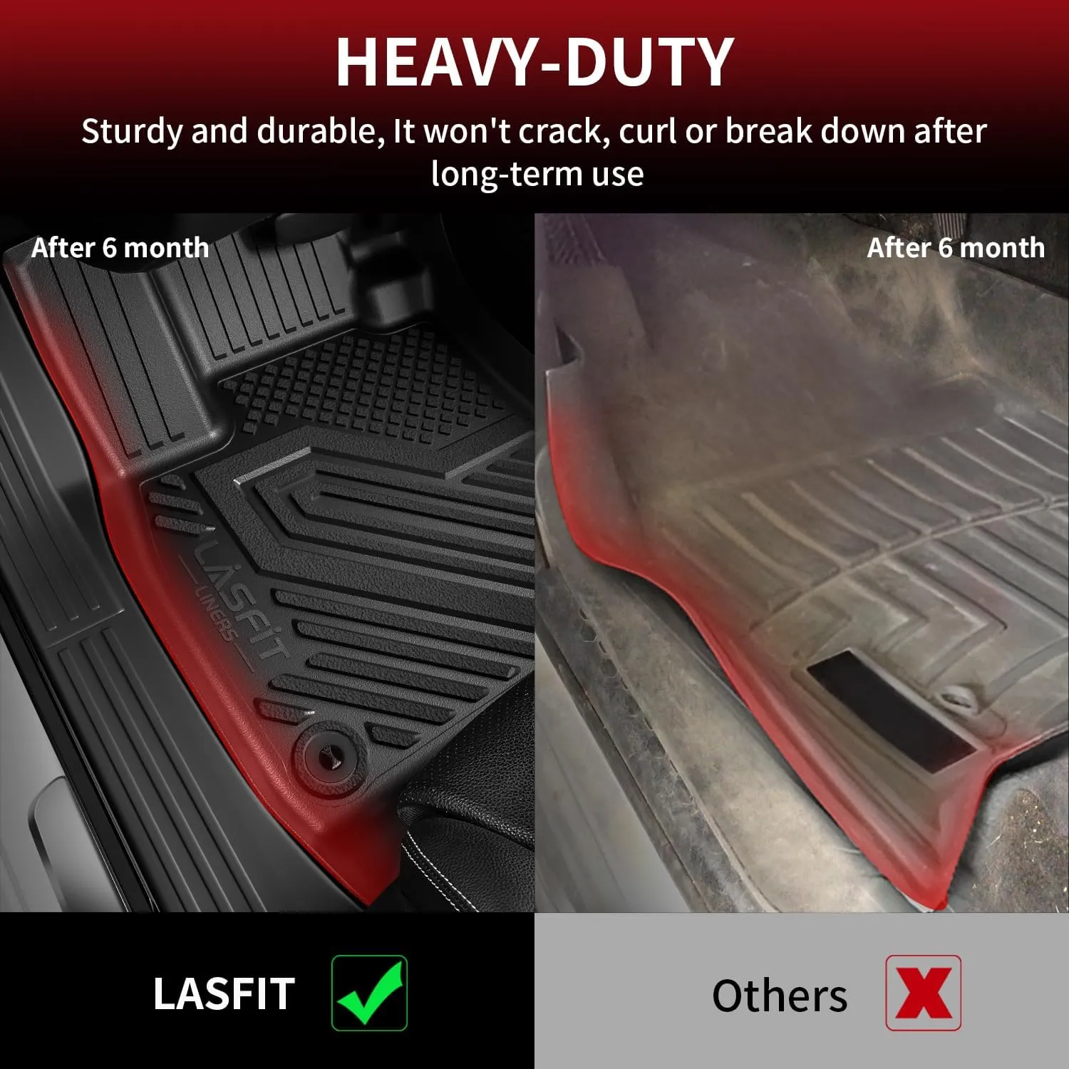 LASFIT Floor Mats and Trunk Mat for Honda Accord Sedan 2023-2025 (Include Hybrid Models), All Weather TPE Floor Liners 1st & 2nd Row & Cargo Mat Full Set, Black
