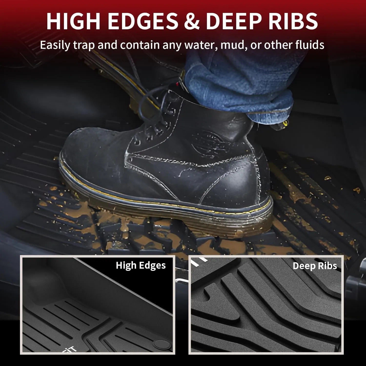 LASFIT Floor Mats for Honda CR-V 2023-2025 (Include CR-V FCEV & Hybrid Models) All Weather Protection TPE Car Liners, 1st & 2nd Row Black