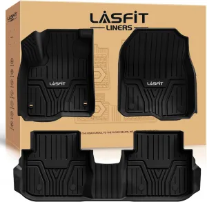 LASFIT Floor Mats for Honda CR-V 2023-2025 (Include CR-V FCEV & Hybrid Models) All Weather Protection TPE Car Liners, 1st & 2nd Row Black
