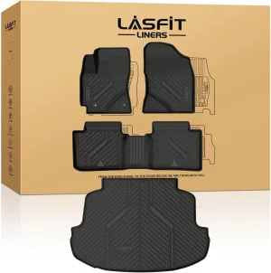 LASFIT Floor Mats&Trunk Mat for Toyota Corolla Sedan 2014-2019 (Only for Automatic) All Weather TPE Mats Custom Fit Floor Liner for Corolla L/LE/XLE/S/SE/XSE 1st & 2nd Row Full Set, Black