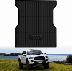 LASFIT Bed Mat for Toyota Tacoma 2024 2025 Truck Bed (5ft,5'Bed), All Weather 5 ft Rubber Car Bed Liner for Toyota Tacoma Accessories, TPE Trunk Mat&Cargo Liner, Black