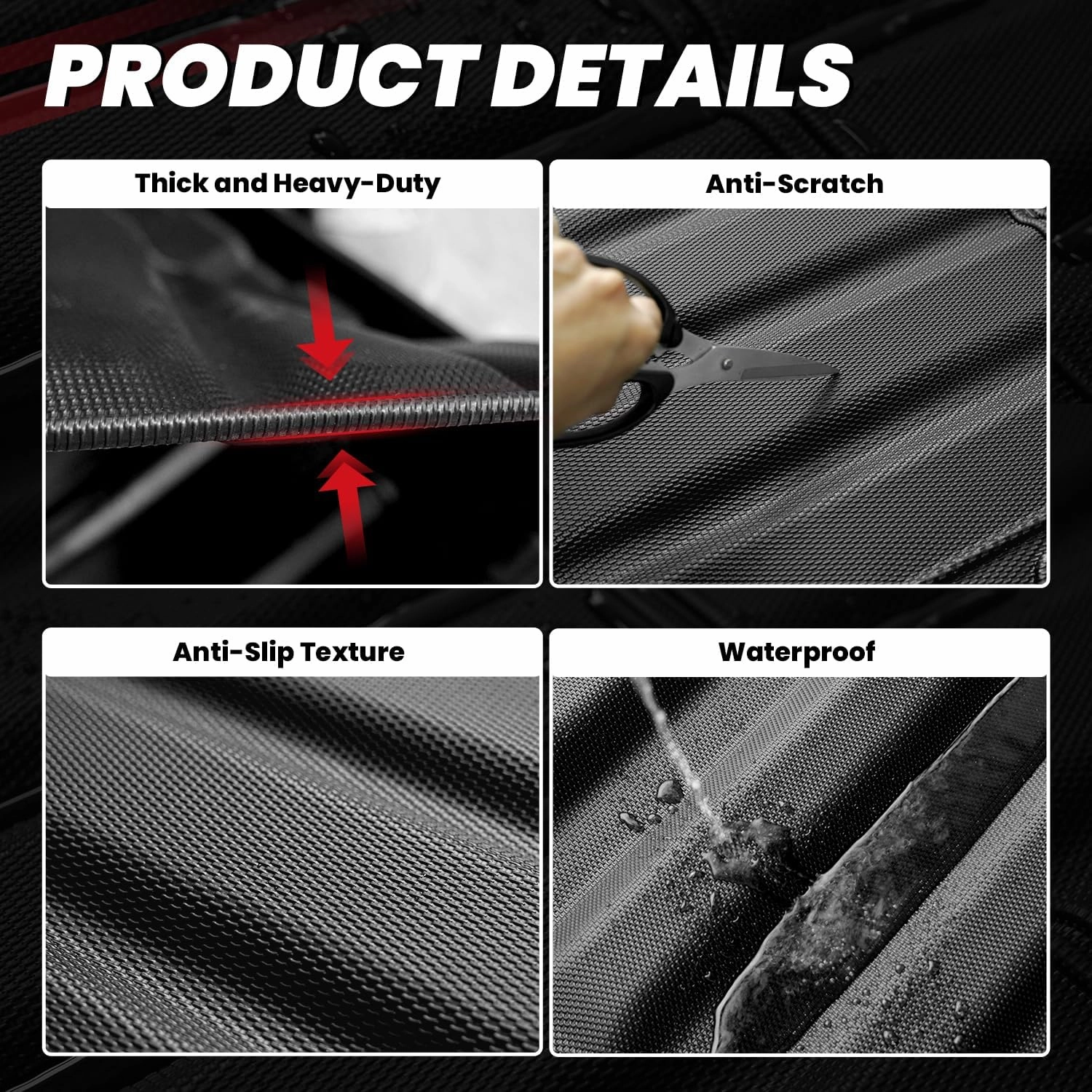 LASFIT Bed Mat for Toyota Tacoma (6FT,73.5''Bed) 2023 2022 2021 2020 2019-2005 Truck Bed 6 ft, All Weather TPE Car Bed Liner for Toyota Tacoma Accessories Truck Mat &Cargo Liner, Black