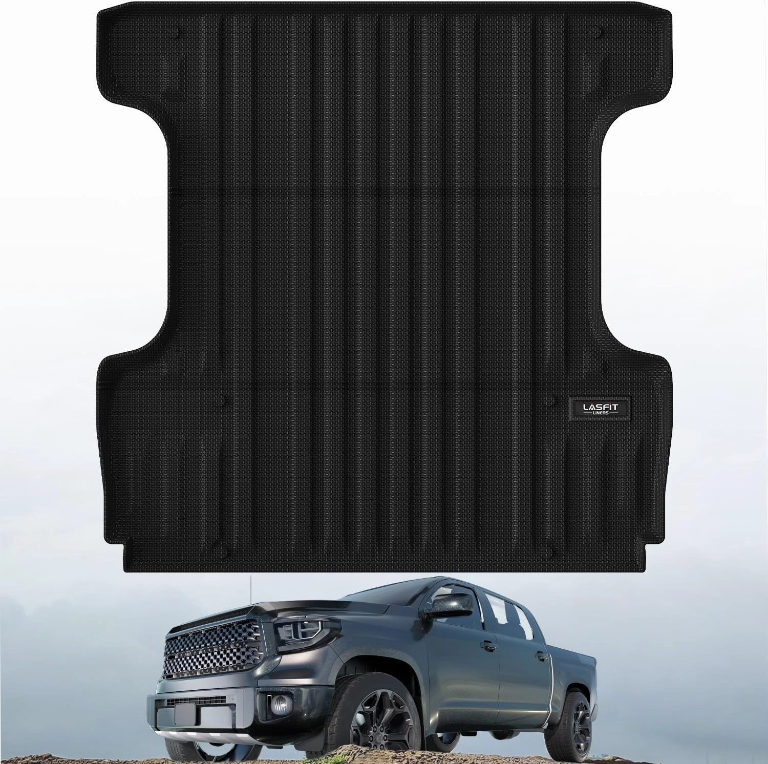 LASFIT Bed Mat for Toyota Tundra 2007-2021 Truck Bed Mat(5.5FT) All Weather 5.5 FT Car Bed Liner for Tundra Trunk Mat&Cargo Liner, Black