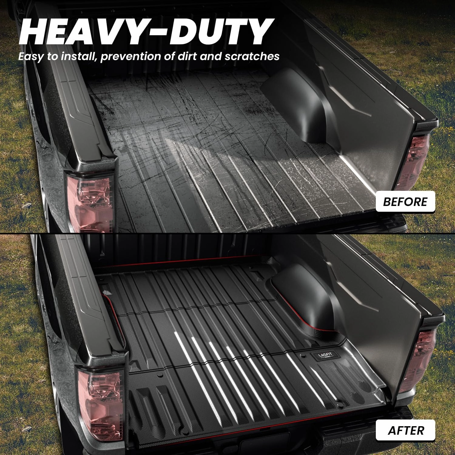 LASFIT Bed Mat for Toyota Tundra 2007-2021 Truck Bed Mat(5.5FT) All Weather 5.5 FT Car Bed Liner for Tundra Trunk Mat&Cargo Liner, Black