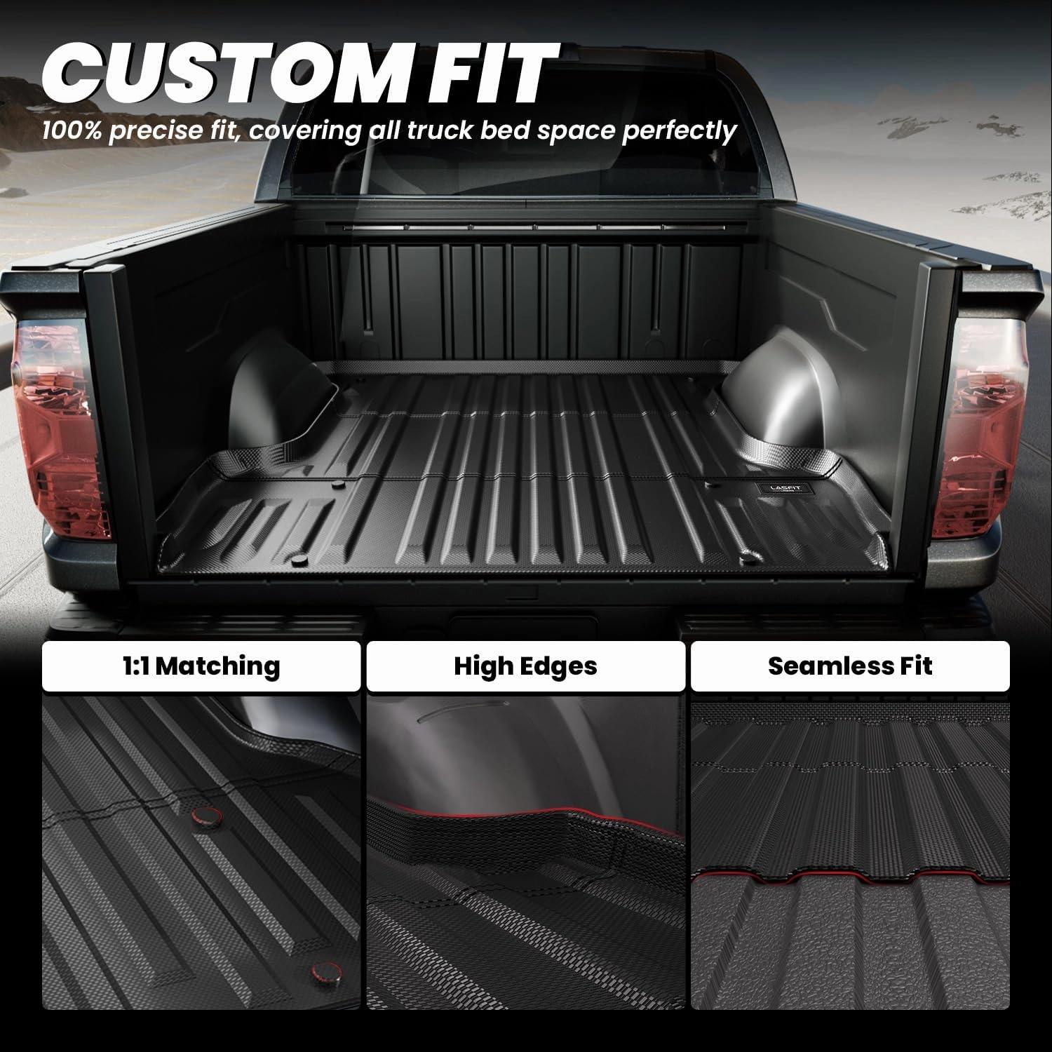 LASFIT Bed Mat for Toyota Tundra 2007-2021 Truck Bed Mat(5.5FT) All Weather 5.5 FT Car Bed Liner for Tundra Trunk Mat&Cargo Liner, Black