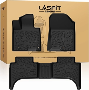 LASFIT Floor Mats for Hyundai Santa Cruz 2025 2024 2023 2022, Custom Fit TPE All Weather Floor Liners 1st & 2nd Row Car Mats for Hyundai Santa Cruz 2022-2025, Black