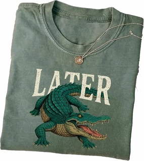 Later Gator T-Shirt, Funny Retro 90s Alligator Graphic Tee, Vintage Style Unisex Shirt, for Him or Her, Unisex Fit