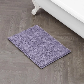Laura Ashley – Astor Chenille Bath Mat | 100% Polyester | Premium Bathroom Décor | Machine Washable | TPR Backing | Measures 17” x 24” | Wisteria