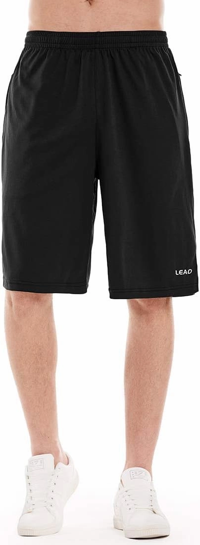 LEAO Men's Basketball Shorts with Zipper Pockets Quick Dry Loose-fit Sports Workout Running Shorts