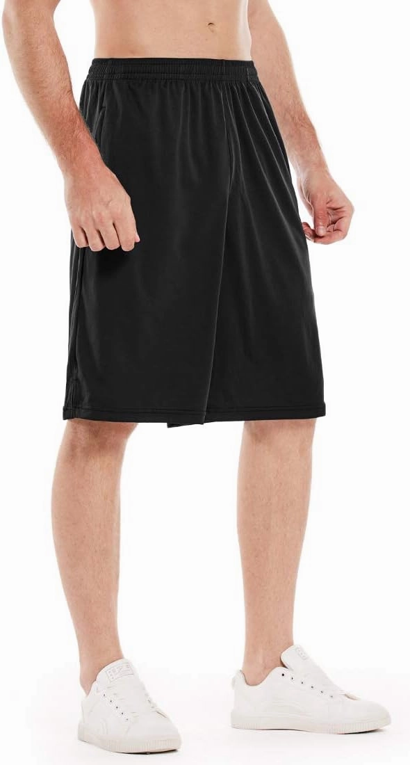 LEAO Men's Basketball Shorts with Zipper Pockets Quick Dry Loose-fit Sports Workout Running Shorts