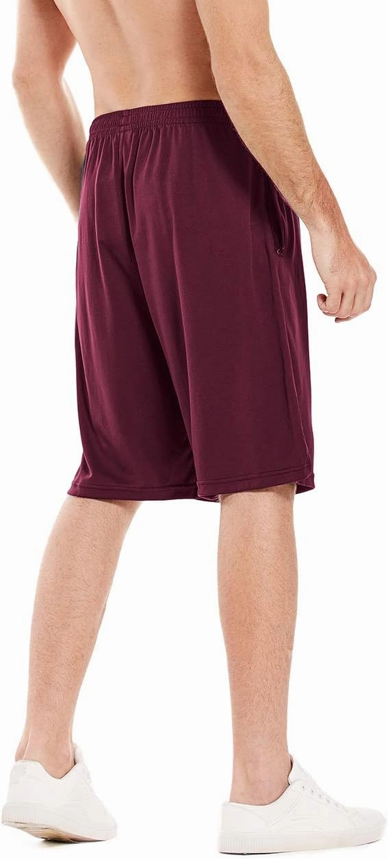 LEAO Men's Basketball Shorts with Zipper Pockets Quick Dry Loose-fit Sports Workout Running Shorts