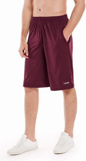 LEAO Men's Basketball Shorts with Zipper Pockets Quick Dry Loose-fit Sports Workout Running Shorts