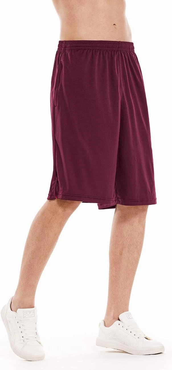 LEAO Men's Basketball Shorts with Zipper Pockets Quick Dry Loose-fit Sports Workout Running Shorts