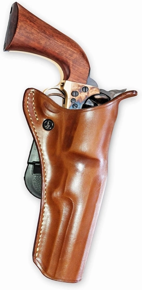 Leather OWB Paddle Holster Open Top, Fits Pietta 1851 .44 Caliber Sheriff Black Powder Revolver 5.5" Barrel, R/H Draw, Brown Color #1588#