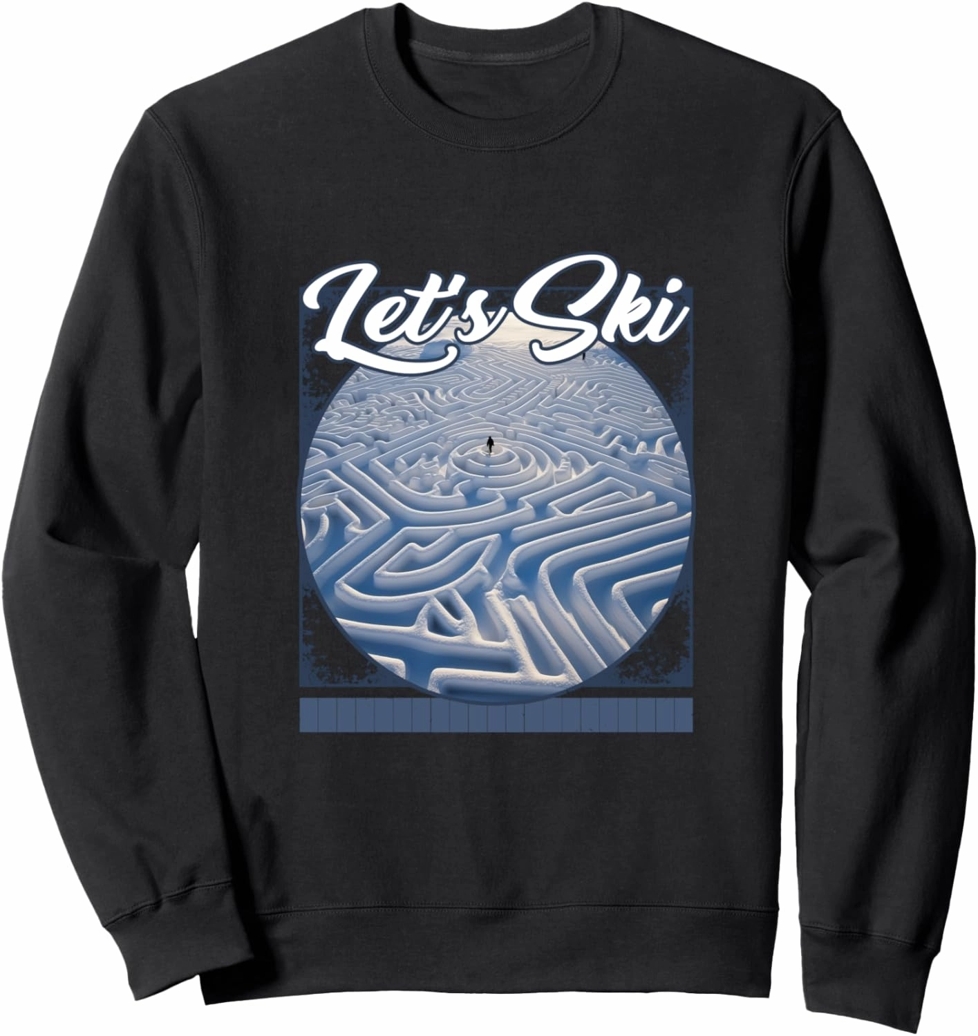 Let's Ski Snowy Labyrinth Aerial Ski Tracks Maze Skiing Alpi Sweatshirt