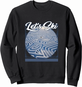 Let's Ski Snowy Labyrinth Aerial Ski Tracks Maze Skiing Alpi Sweatshirt
