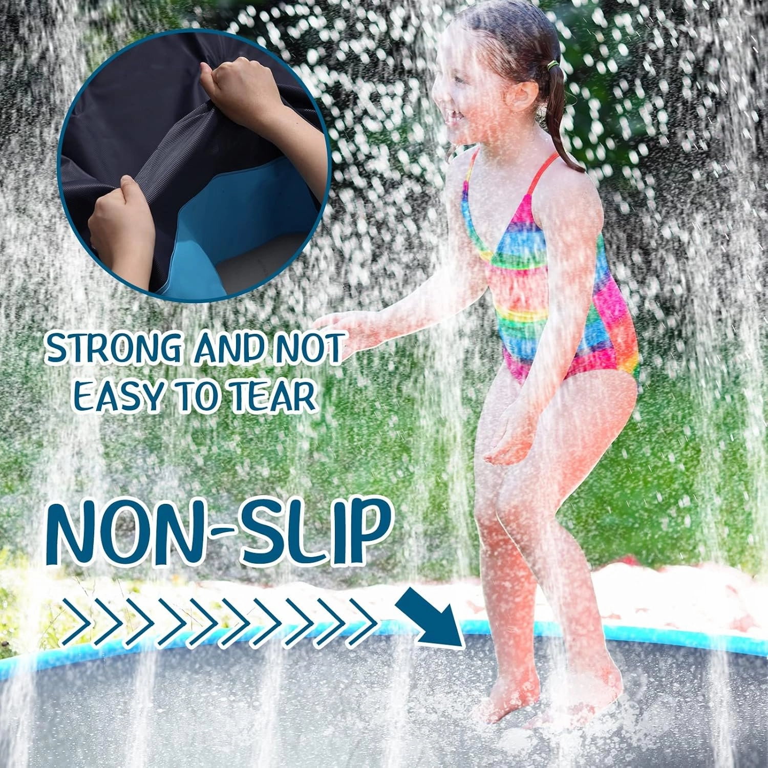 Lewtemi 12 ft Extra Large Non Slip Splash Pad 144" for Adult Kids and Dog Giant Thicken Sprinkler Pool Summer Outdoor Toys Fun Backyard Fountain Play Mat for Family Pet Dog(Classic Style)