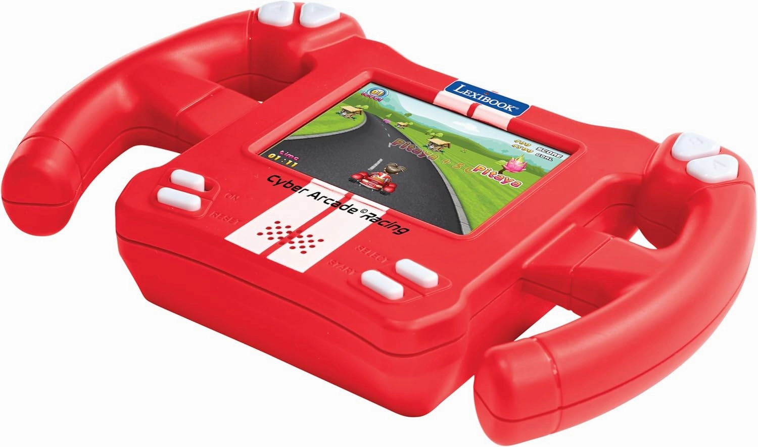 Lexibook, Cyber Arcade Racing, Motion Controlled Racing Console, 30 Racing, Action and Puzzle Games, Control by Tilting, Red, JL3150
