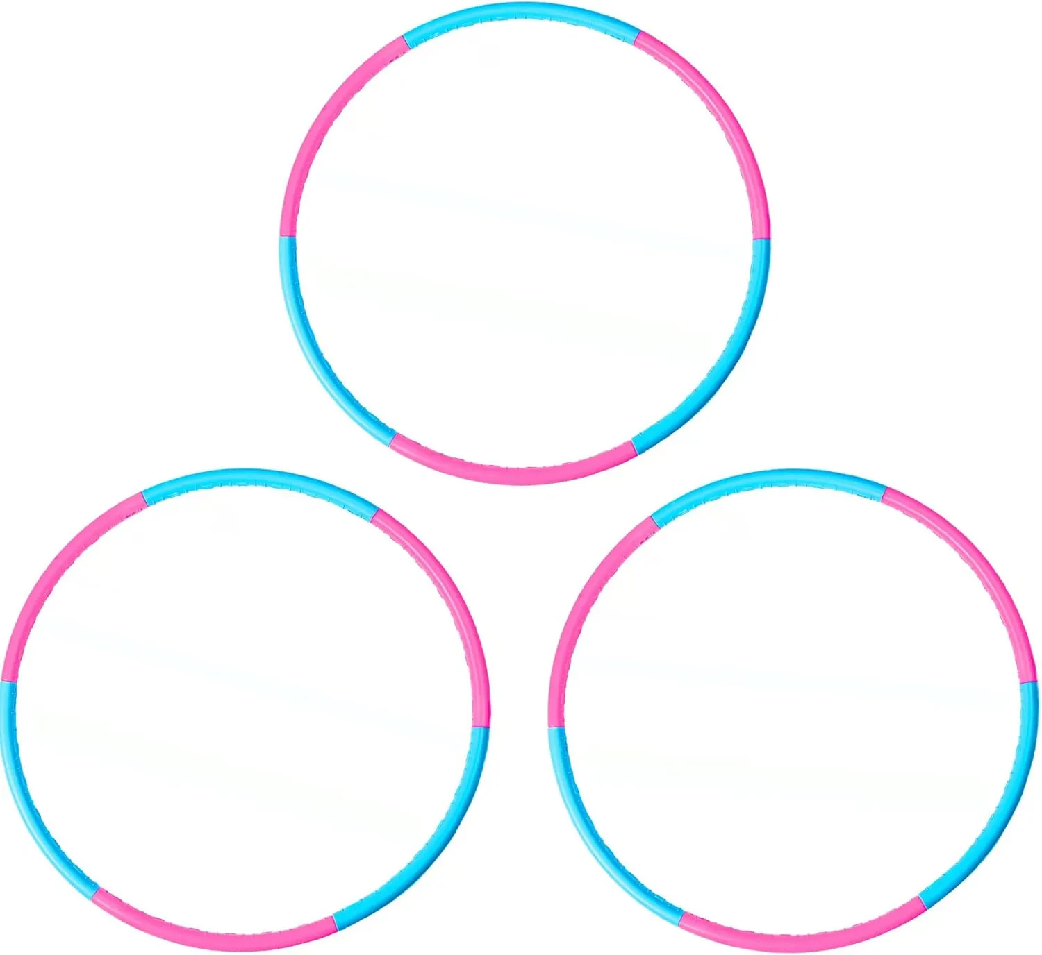 Liberry Kids Exercise Hoop, Detachable Adjustable Plastic Toy Fitness Hoops for Kids, Suitable for Beginners and Children Age 3 and Up, Pack of 3