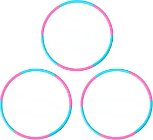 Liberry Kids Exercise Hoop, Detachable Adjustable Plastic Toy Fitness Hoops for Kids, Suitable for Beginners and Children Age 3 and Up, Pack of 3