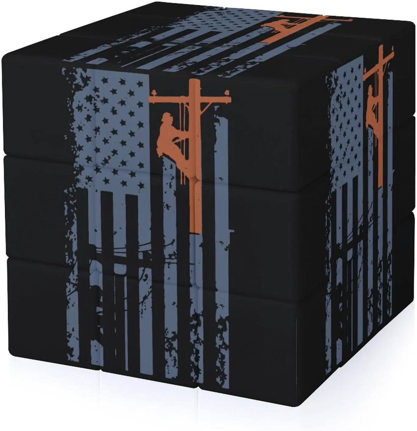Lineman Flag Funny 3x3x3 Cube Smooth Lightweight Puzzle for Adult Graphic Printing Travel